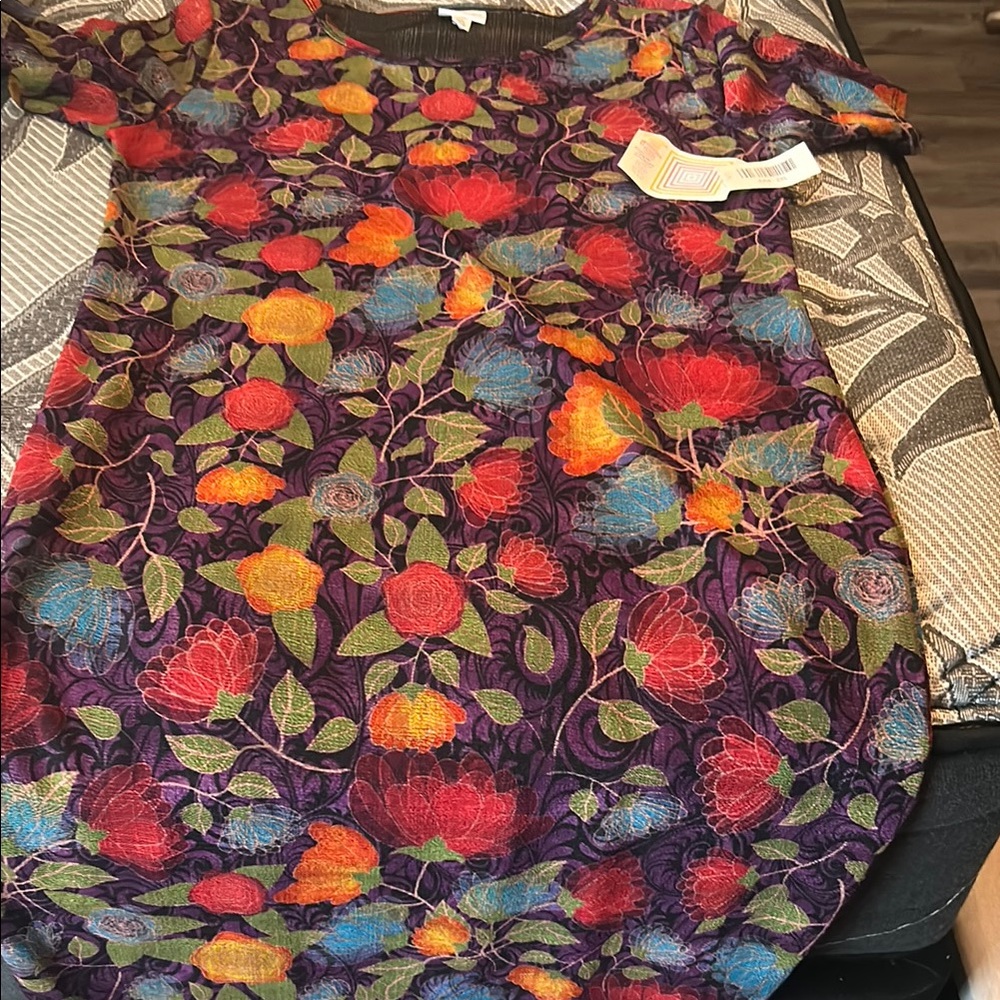LuLaRoe Floral Dress - Purple, Red, Green, Blue